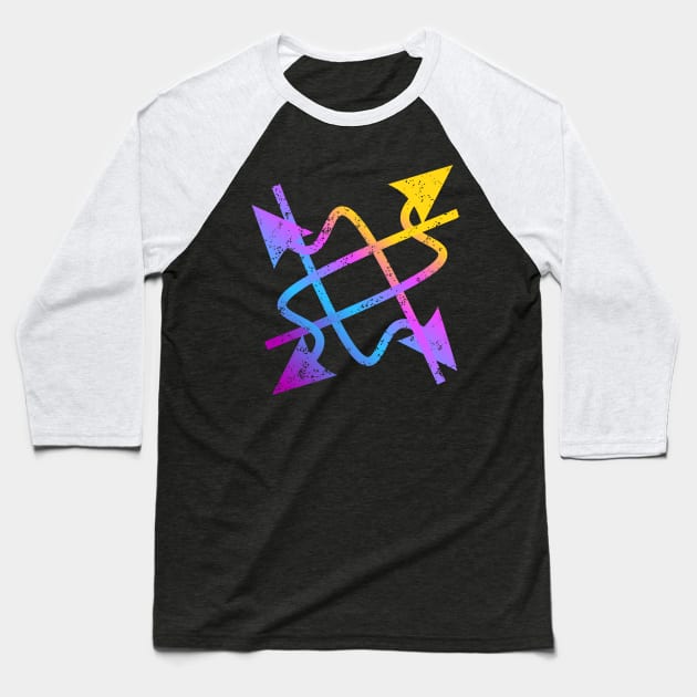 colorful abstract arrow illustration Baseball T-Shirt by meisuseno